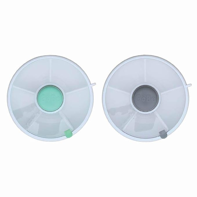 2 Pack GoBe Kids Snack Spinner - Grey/Teal - Reusable Snack Container with 5 Compartment Dispense... | Amazon (US)