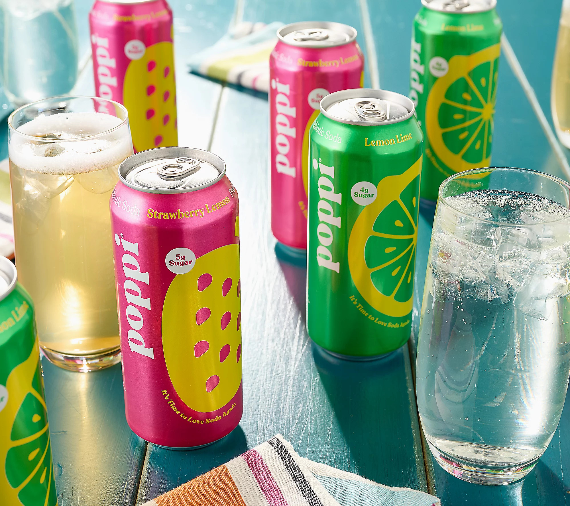 A-D Poppi (24)16oz Cans 5g Sugar Prebiotic SodaAuto-Delivery | QVC