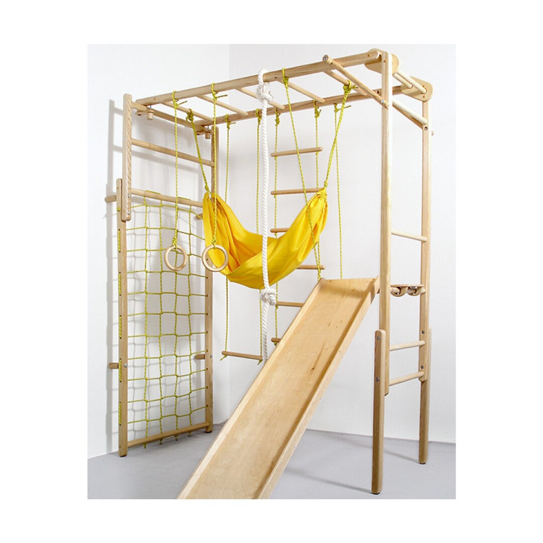 Children indoor wooden playground, climbing gym | Etsy (US)