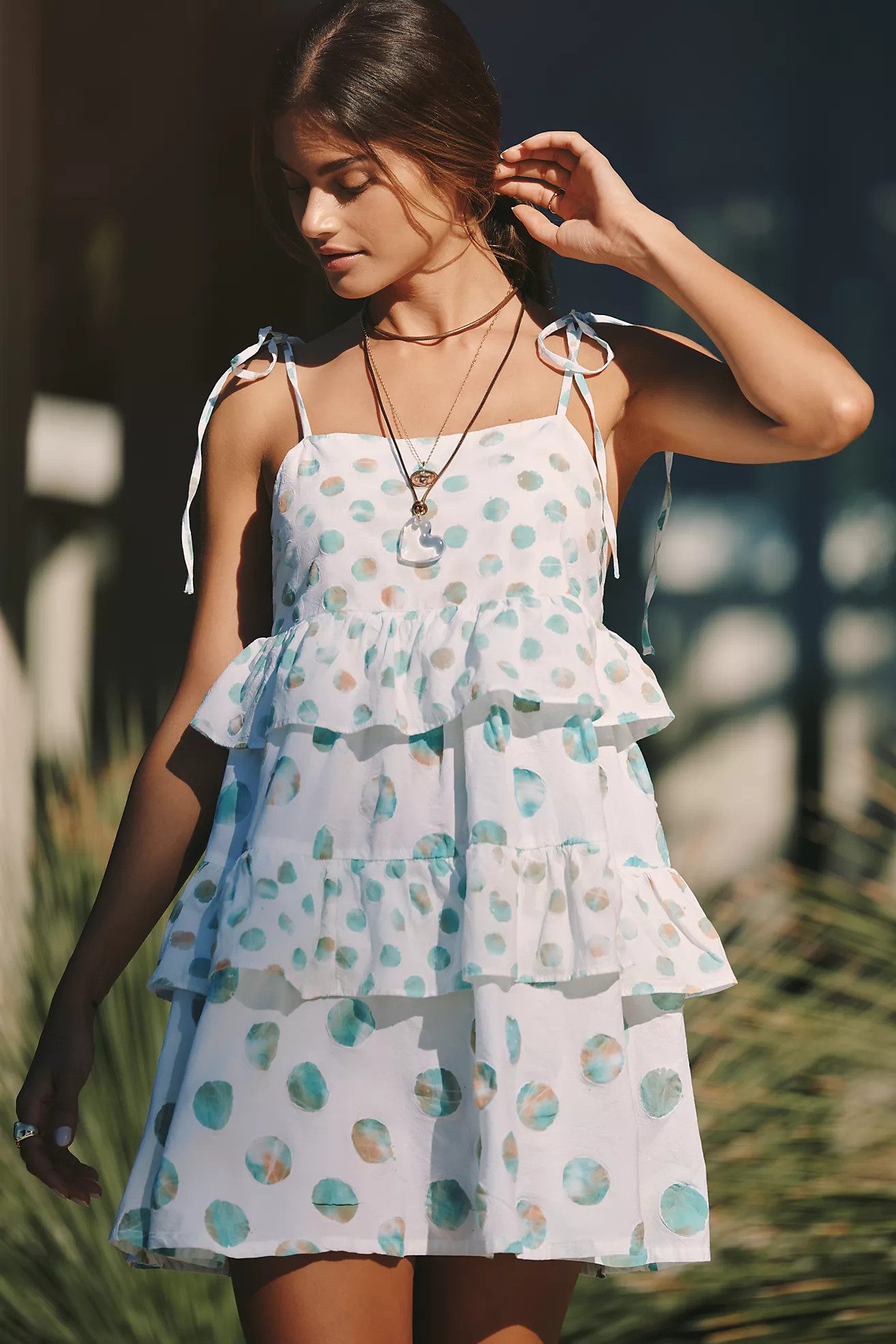 Celandine Tiered Mini Apron Dress | Anthropologie (US)