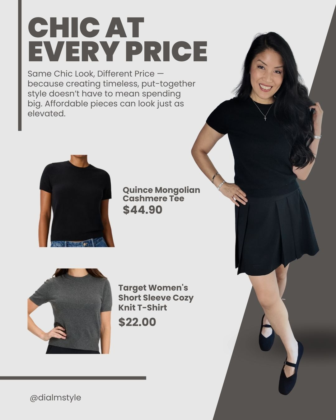 ✨ Tee Chic, Effortlessly Elevated ✨

Two styles, two vibes — the Quince Mongolian Cashmere Tee offers a soft, luxe feel, while the Target Cozy Knit Tee brings the same polished look at a budget-friendly price. Both pair perfectly with a sleek skirt or classic Mary Janes for timeless, wearable style. 👗🖤

Shop both tees and my favorite everyday staples now! 

 #LTKStyleTip #LTKBeauty #LTKWorkwear