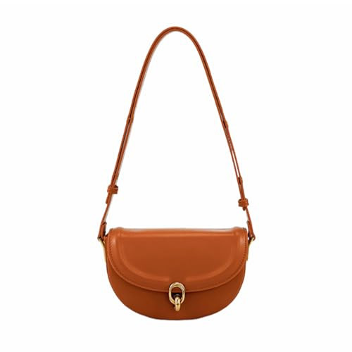 WuDiaoer Women Saddle Shoulder Bag Vegan Leather Underarm Handbag Trendy Leather Crossbody Bag Retro Satchel Casual Purse, Brown | Amazon (US)