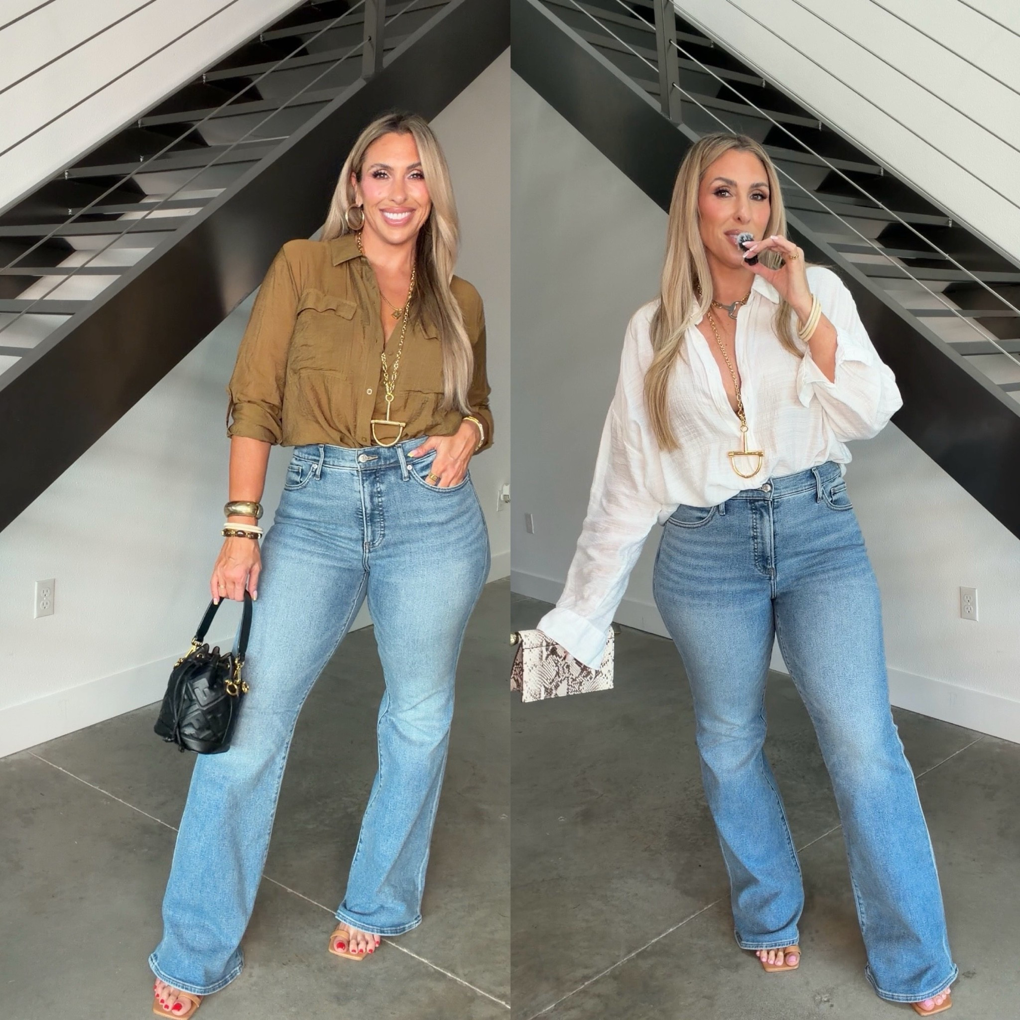 My go to outfit formula with my fav light weight tops 

Midsize Outfit Inspo

tops size XL (very lightweight) 

wearing my true to size in Jeans 12L (very stretchy I could size down to a 10L for a. ore snatched fit). These jeans run long: dragging the ground with 3.5 inch heel on. I prefer this super long length especially for a flare. 

Linked my fav bras for deep v and busty.  the lace option is more supportive 

30% off jewelry code: Christine 

Nude heels (old) linked other options.

#LTKMidsize #LTKootd #LTKTall #LTKootd