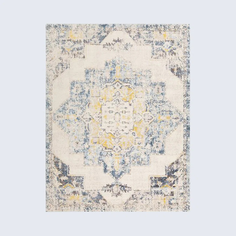 Walker Oriental Area Rug in Blue/Bright Yellow | Wayfair North America