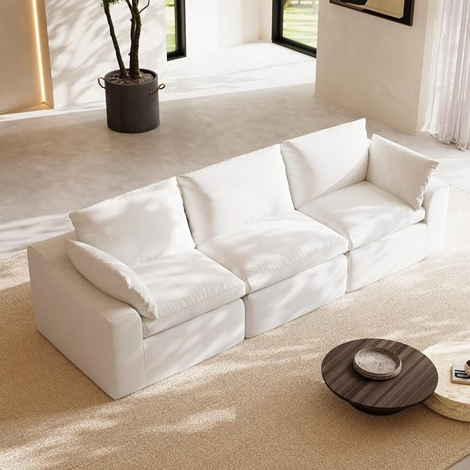 Novilla 104.3" Modular Cloud Couch, Modern Sectional Sofa with Smarts Coil® Support, Chenille Fa... | Amazon (US)