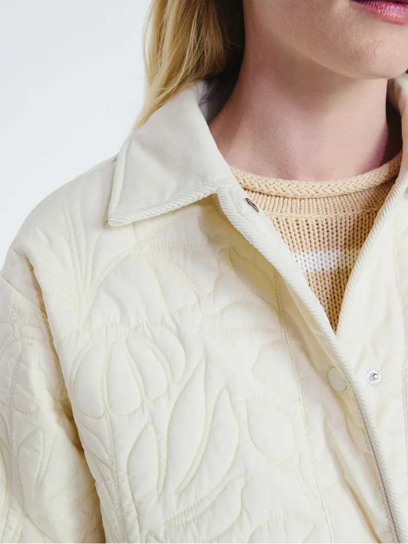 Free Assembly Women's and Women's Plus Floral Quilted Jacket, Sizes XS-4X | Walmart (US)