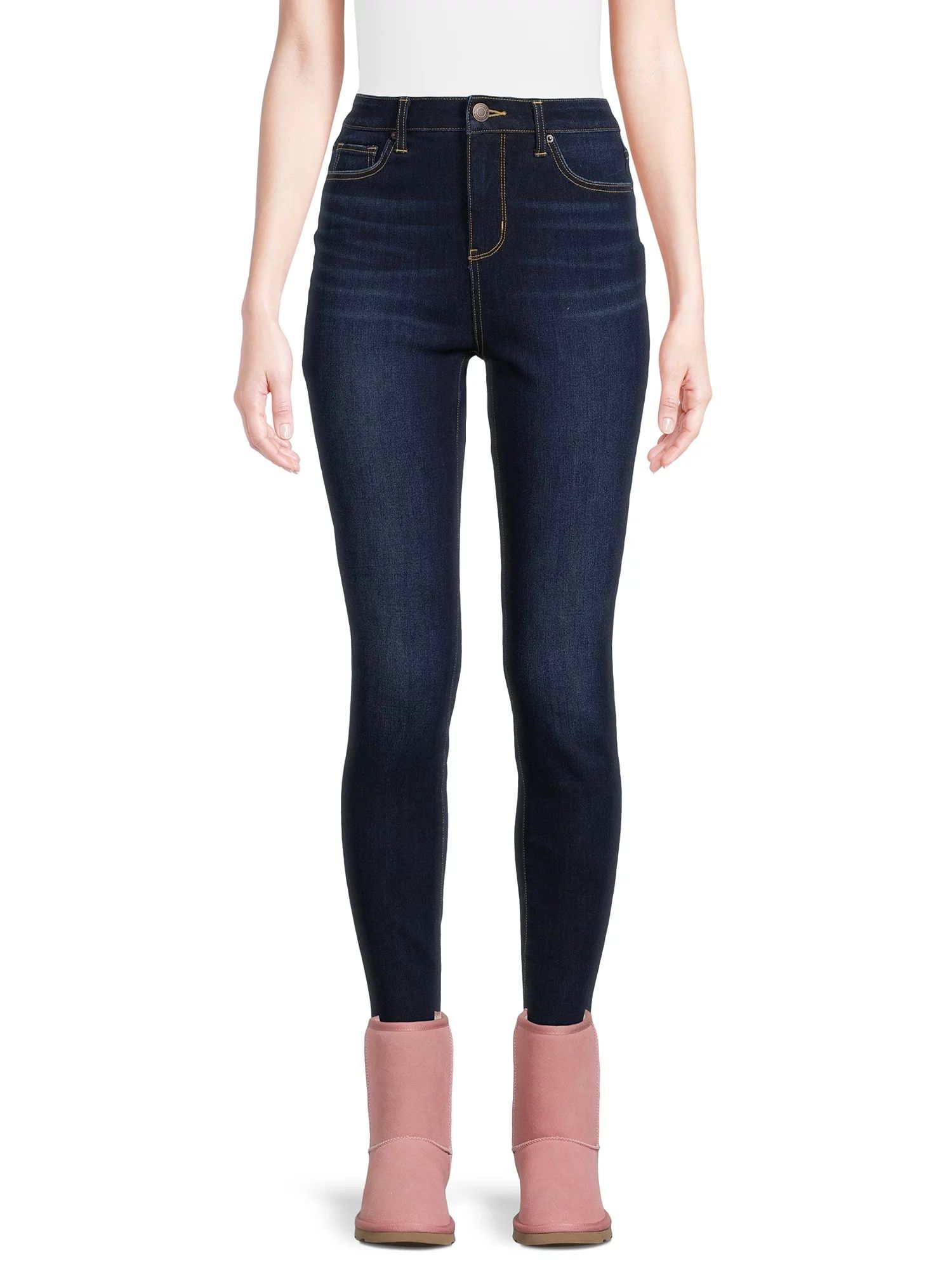 Time and Tru Women's High Rise Skinny Jeans, 27" Inseam - Walmart.com | Walmart (US)