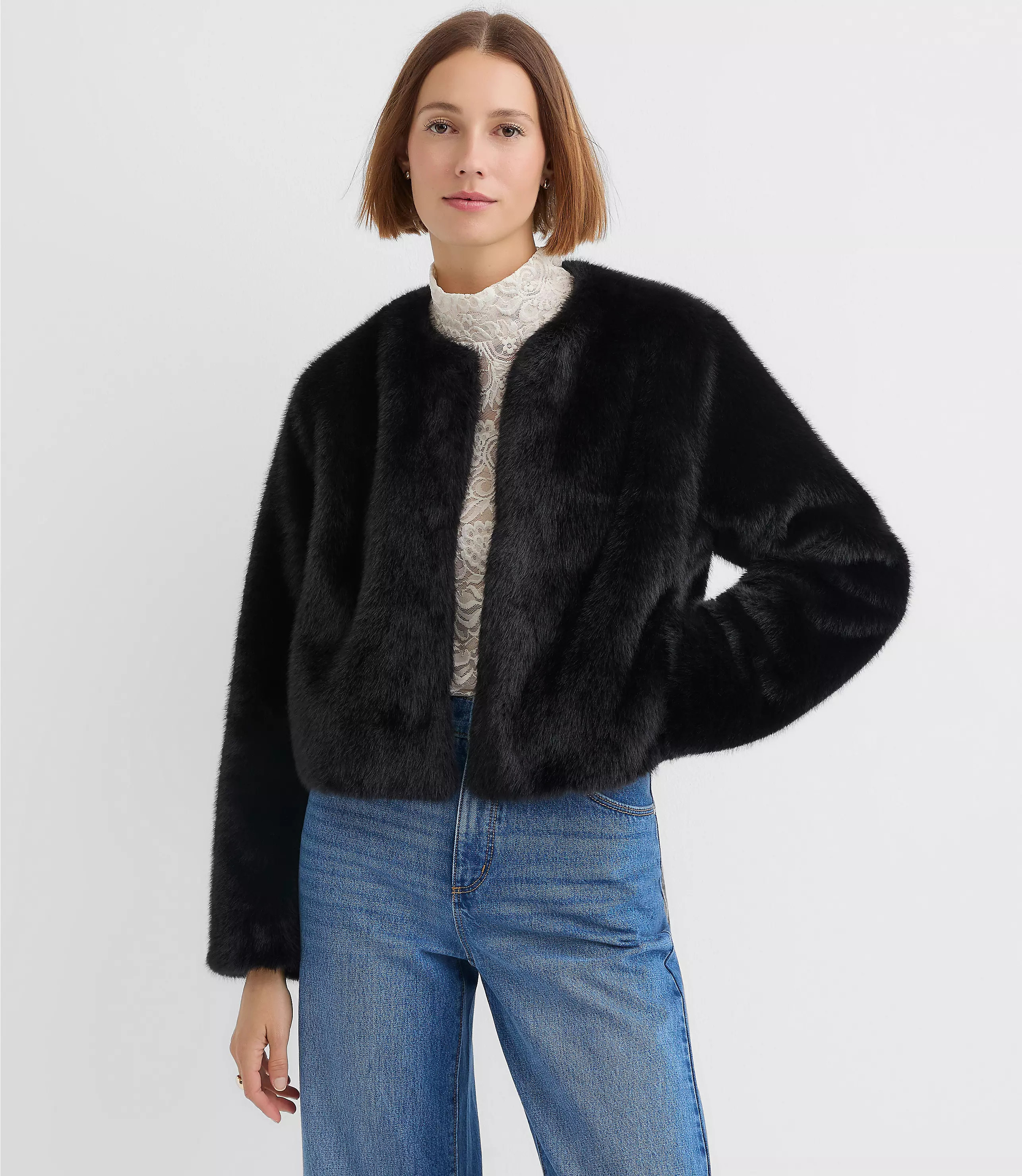 Modern Faux Fur Jacket | LOFT