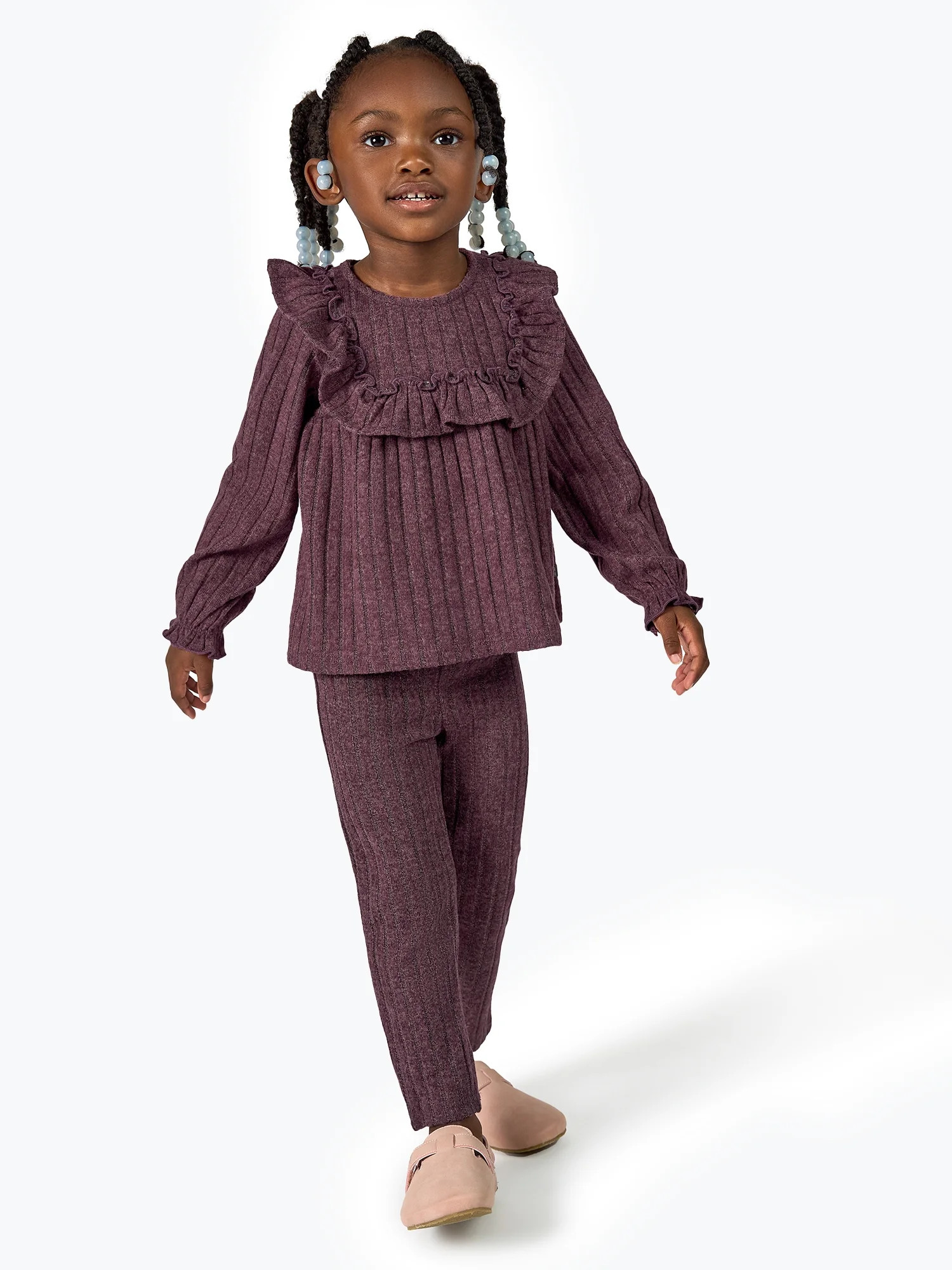 Modern Moments by Gerber Toddler Girl Ruffle Top and Pant Set, Sizes 12M-5T | Walmart (US)