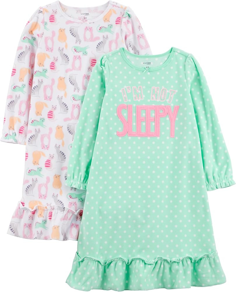 Simple Joys by Carter's Girls' 2-Pack Fleece Nightgowns | Amazon (US)
