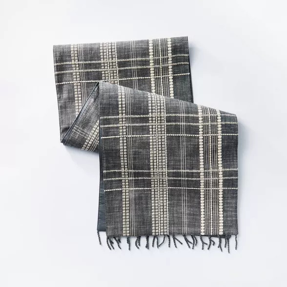 72" x 14" Cotton Plaid Table Runner Blue – Threshold™ designed with Studio McGee | Target