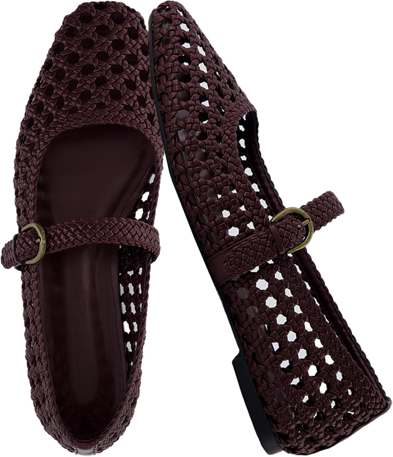 CUSHIONAIRE Weston Hand Woven Mary Jane Flats for Women, Comfortable Dressy Ballet Flats with Braided Adjustable Buckle and Memory Foam Cushioning | Amazon (US)