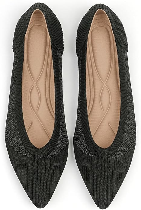 Women's Flats Shoes Pointed Toe Knit Ballet Comfortable Dressy Mesh Flat | Amazon (US)