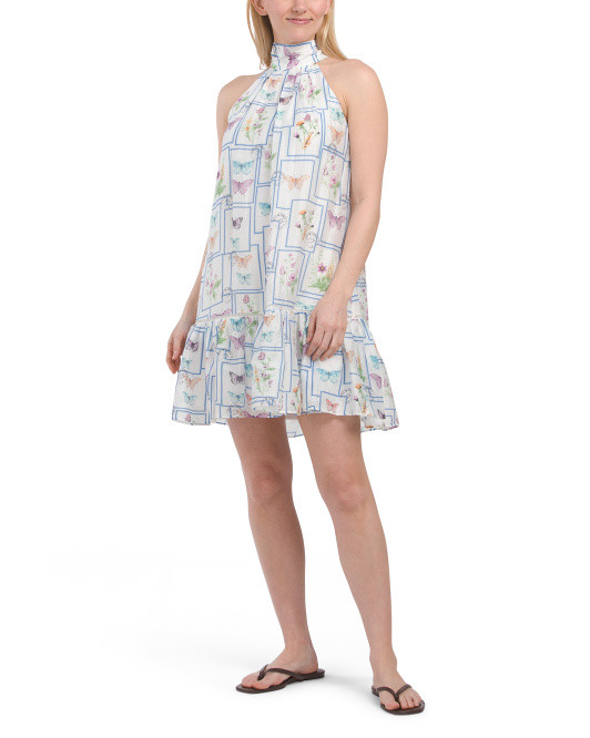 Halter Butterfly Stamp Mini Day Dress | TJ Maxx