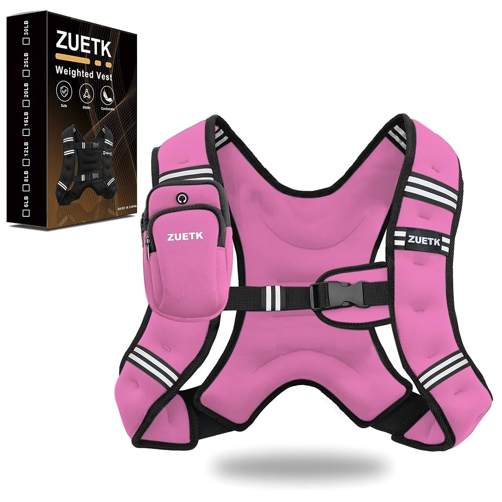 Weighted Vest, 6lb/8lb/12lb/16lb/20lb/25lb/30lb Weight Vest with Reflective Stripe, Weighted Vest... | Amazon (US)