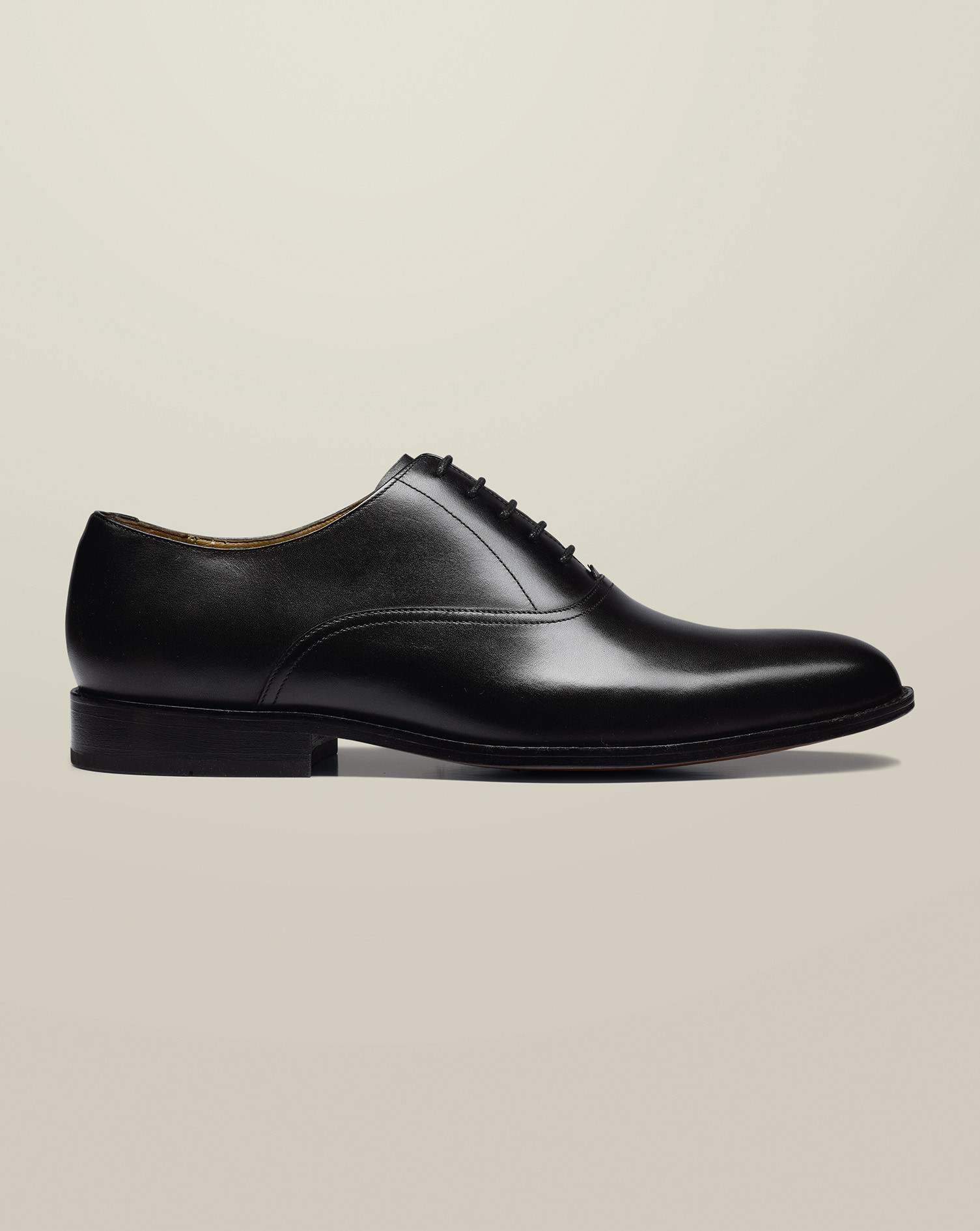 Plain Toe Leather Oxford Shoes - Black | Charles Tyrwhitt