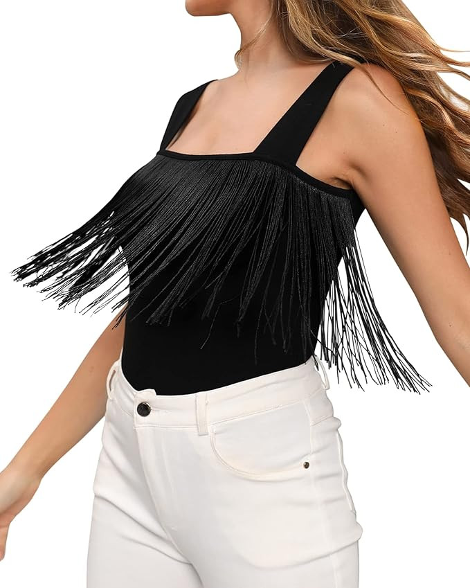 MANGOPOP Women's Square Neck Sleeveless Tank Top Bodysuits Clubwear for Going Out | Amazon (US)