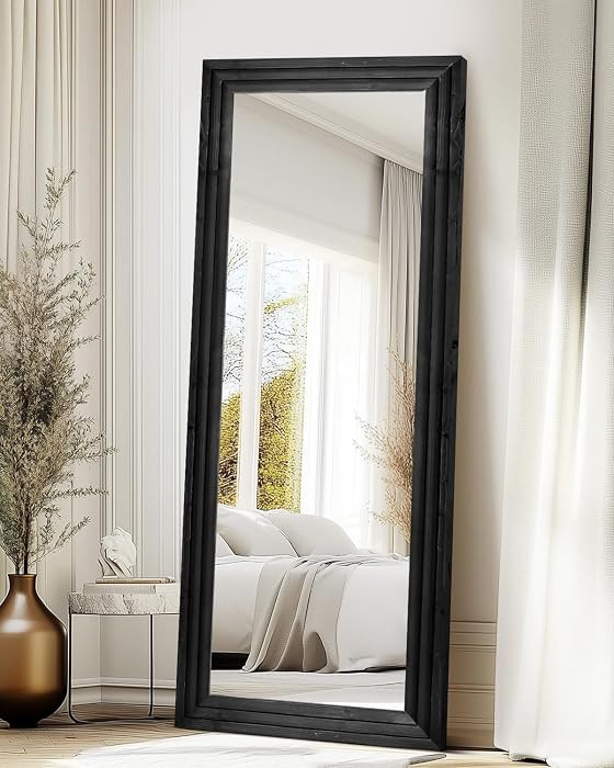 Full Length Mirror 65"x24" Solid Wood Frame Floor Large Mirror for Living Room, Bedroom Hanging o... | Amazon (US)