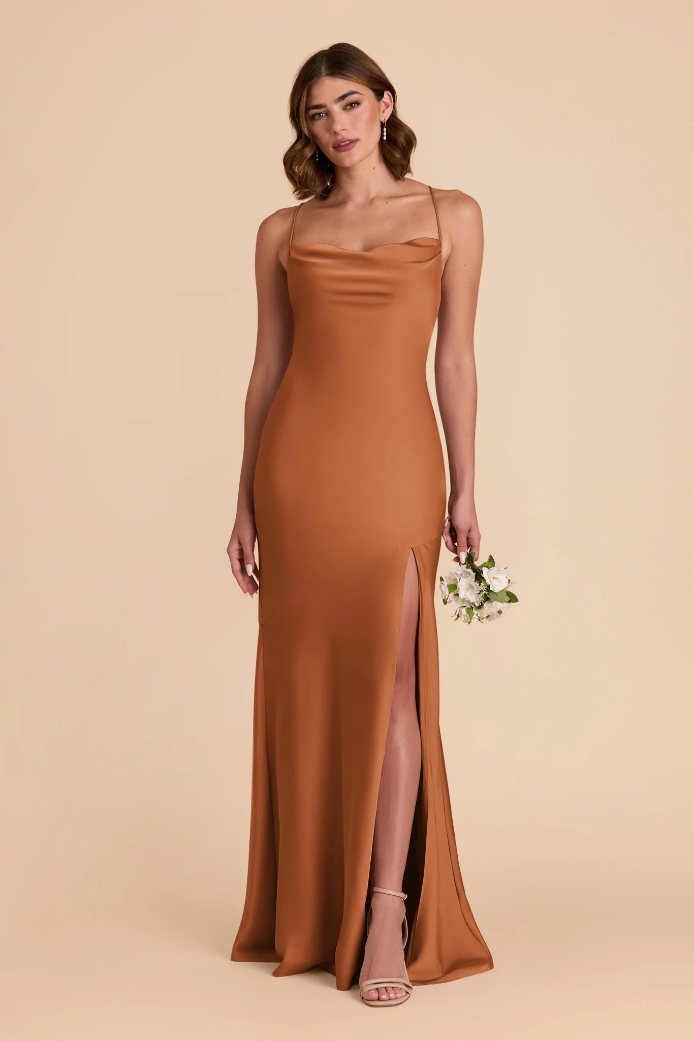 Rust Bridesmaid Dress Matte Satin Size XS Birdy Grey Olivia | Birdy Grey