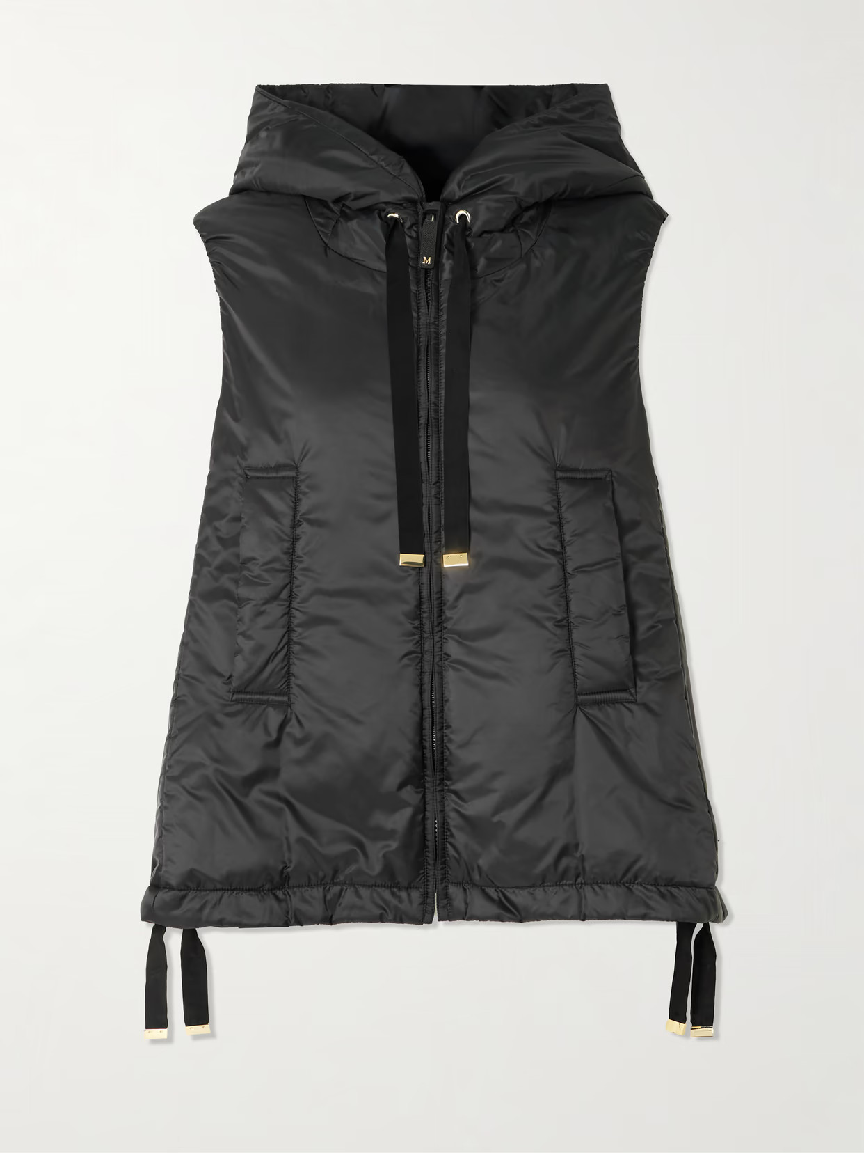 Max Mara - The Cube Hooded Padded Shell Vest - Black | NET-A-PORTER (US)