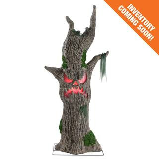 6 ft. Gruesome Grounds Color Changing LED Scowling Sapling | The Home Depot