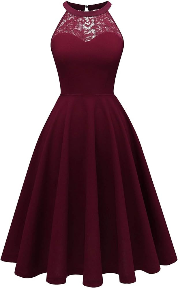 Bbonlinedress Women Prom Wedding Dress Cocktail Halter Lace A-Line Party Short Vintage Homecoming... | Amazon (US)