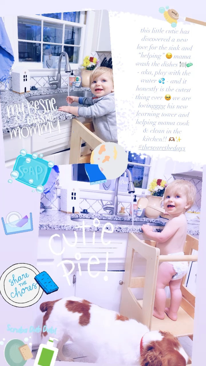 this little cutie has discovered a new love for the sink and “helping” 😉 mama wash the dishes 🍽️🧼 - aka, play with the water 💦 - and it honestly is the cutest thing ever 🥹 we are lovingggg his new learning tower and helping mama cook & clean in the kitchen!! 🫶🏽✨
#thesearethedays

#LTKfamily #LTKhome #LTKbaby