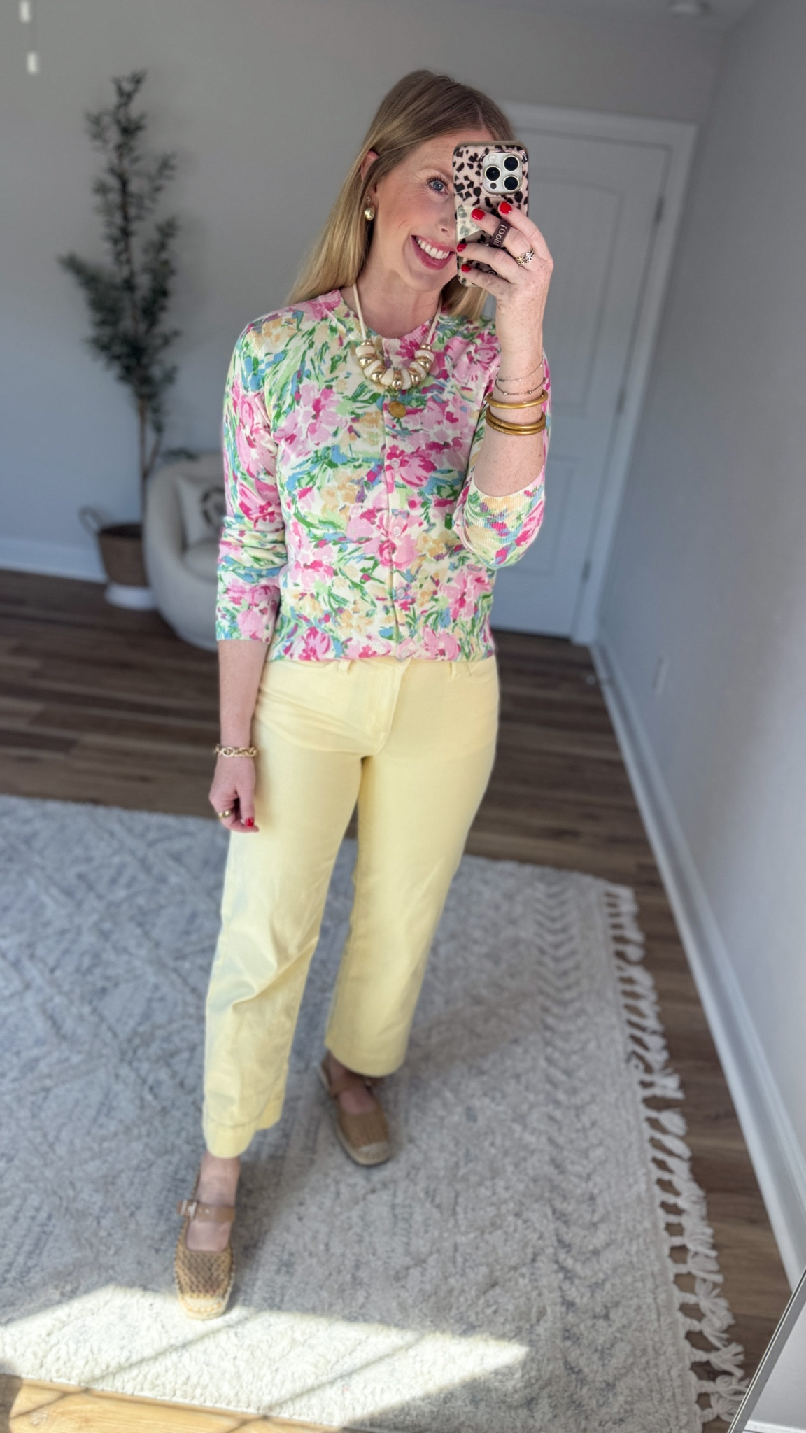 Daily try on, Walmart outfit, Walmart fashion, Walmart try on, yellow jeans, floral sweater 

#LTKootd #LTKmomlife