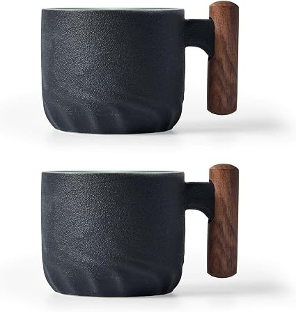 Ceramic Espresso Cups with Wooden Handle Espresso Shot Cups Ceramic Tea Cups Porcelain Demitasse ... | Amazon (US)