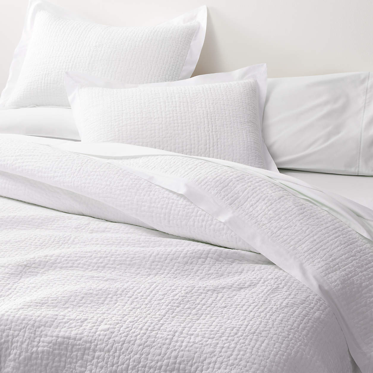 Celeste White Organic Cotton Quilt King + Reviews | Crate & Barrel | Crate & Barrel