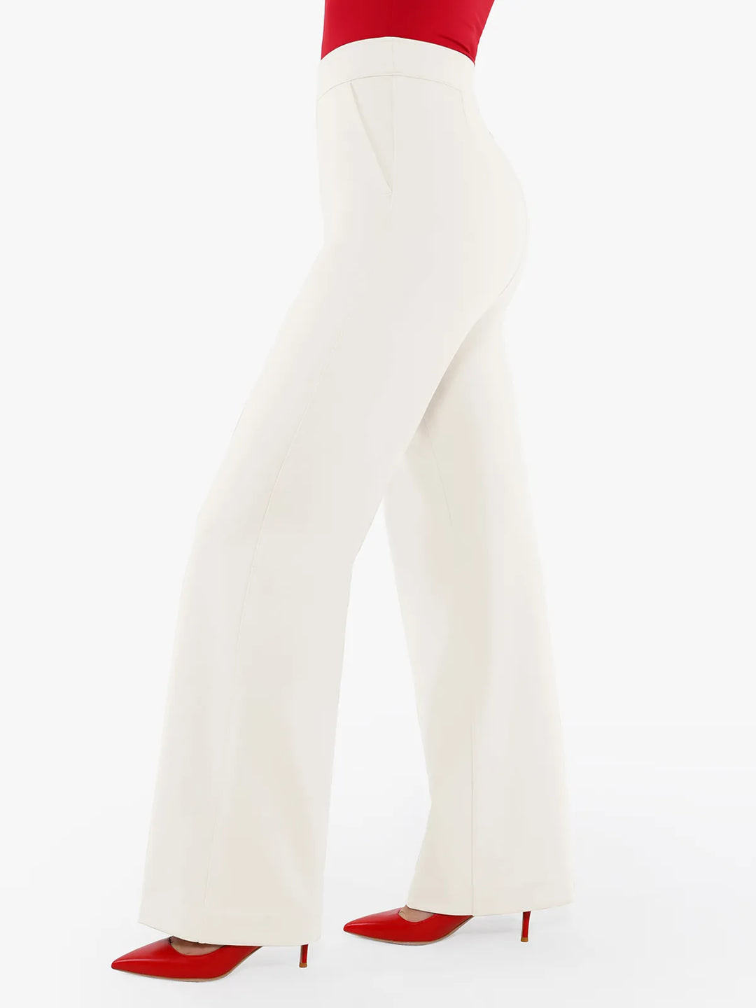 Shapewear Executive High Waisted Wide-Leg Ponte Pants | Popilush