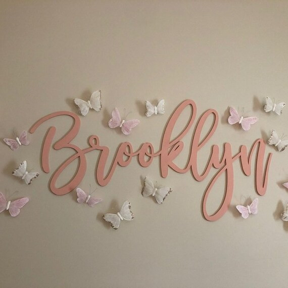 BROOKLYN Script Font Wooden Name Sign Boy Girl Nursery Name | Etsy | Etsy (US)