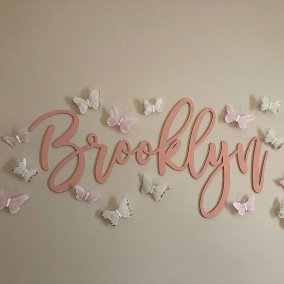 BROOKLYN Script Font Wooden Name Sign Boy Girl Nursery Name | Etsy | Etsy (US)