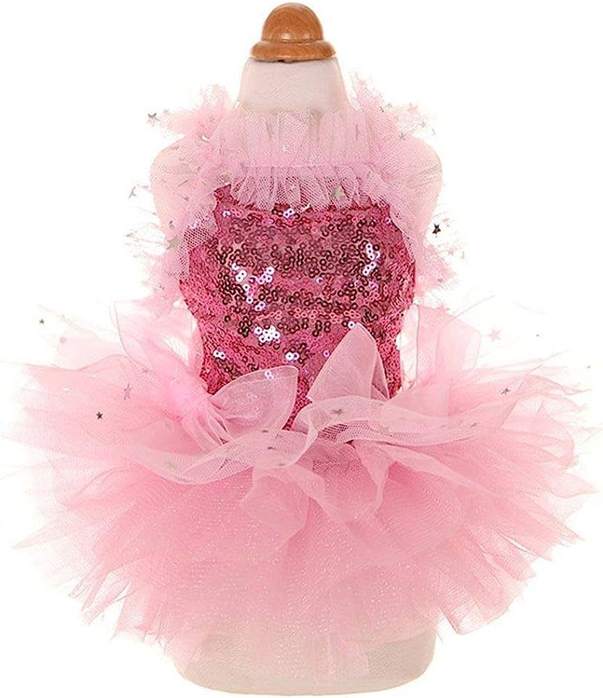 MaruPet Fashion Sweet Puppy Dog Blingbling Princess Skirt Pet Dog Lace Cake Camisole Tutu Dress P... | Amazon (US)