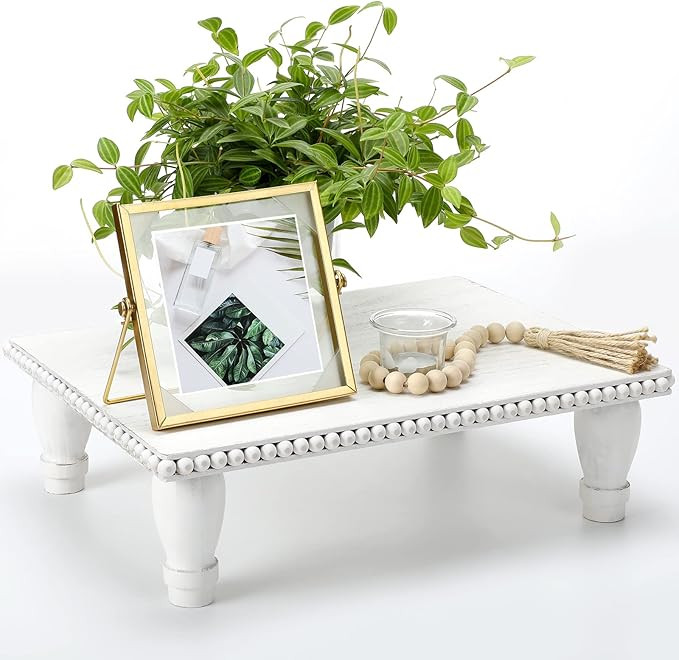 Amyhill Farmhouse Pedestal Tiered Tray Decor Vintage Wood Display Riser Stand Tray Rustic Wood Be... | Amazon (US)