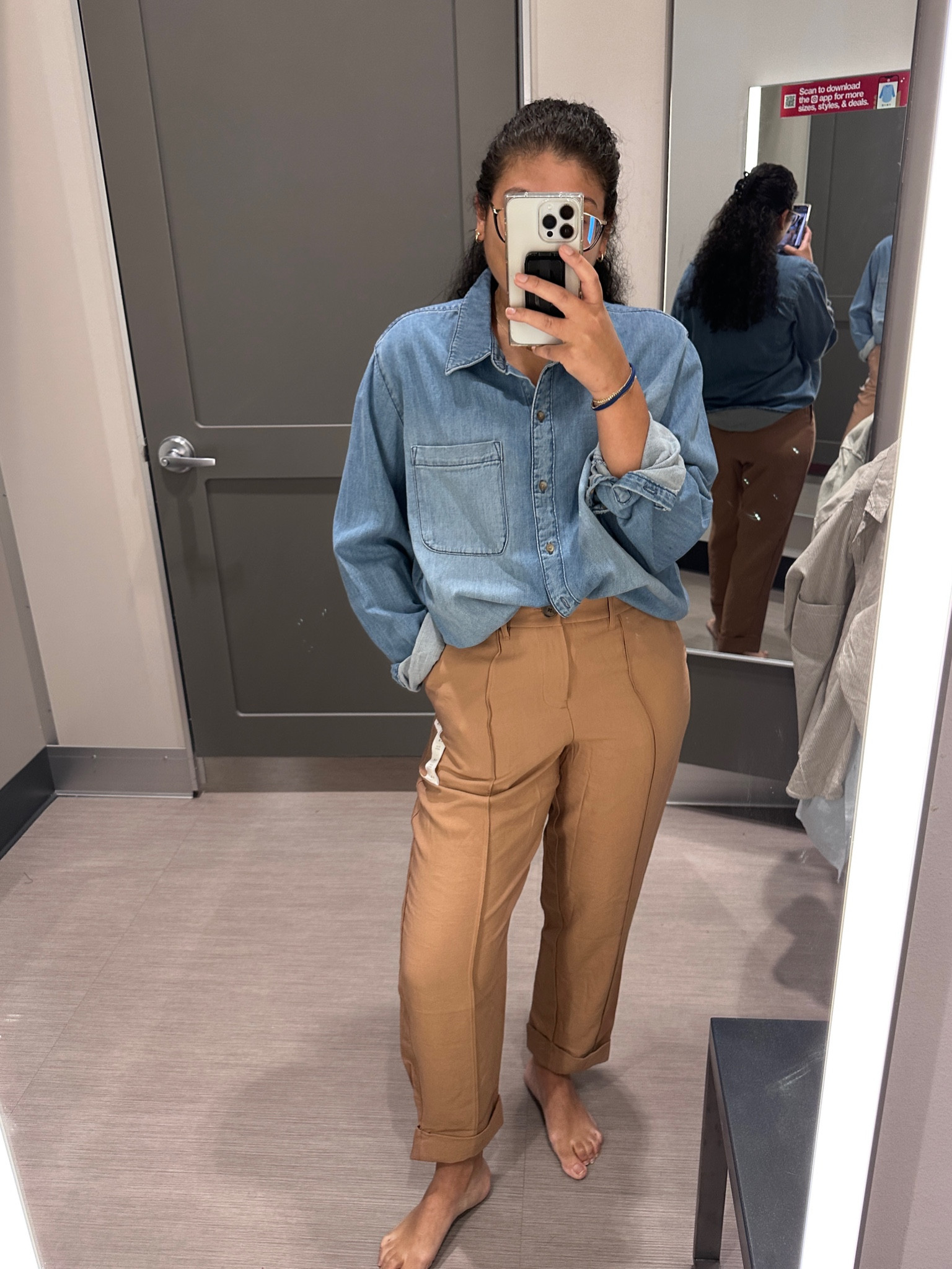 Pin tuck pants + denim oversized shirt

#LTKunder100 #LTKunder50