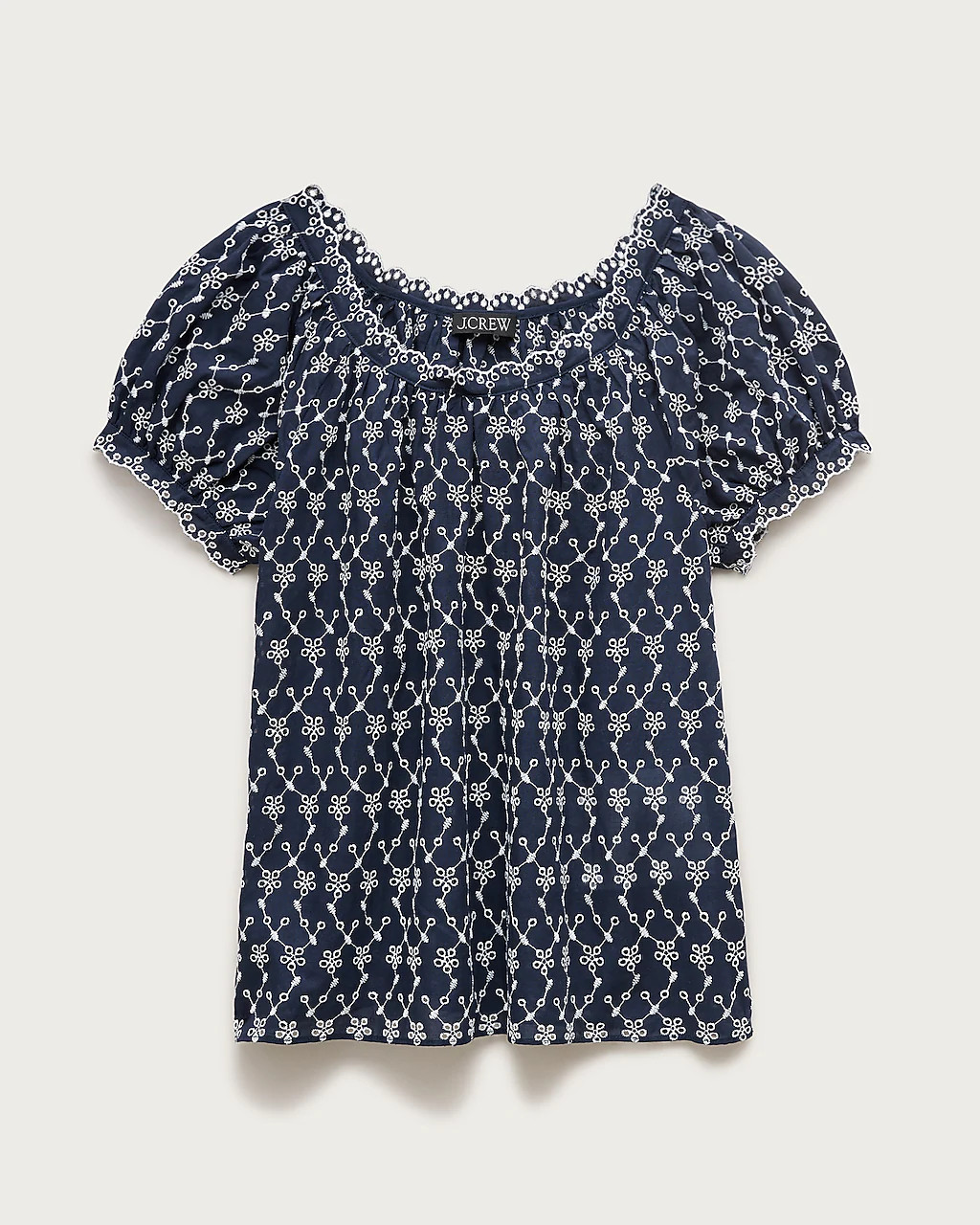 Scallop-trim eyelet top | J. Crew US