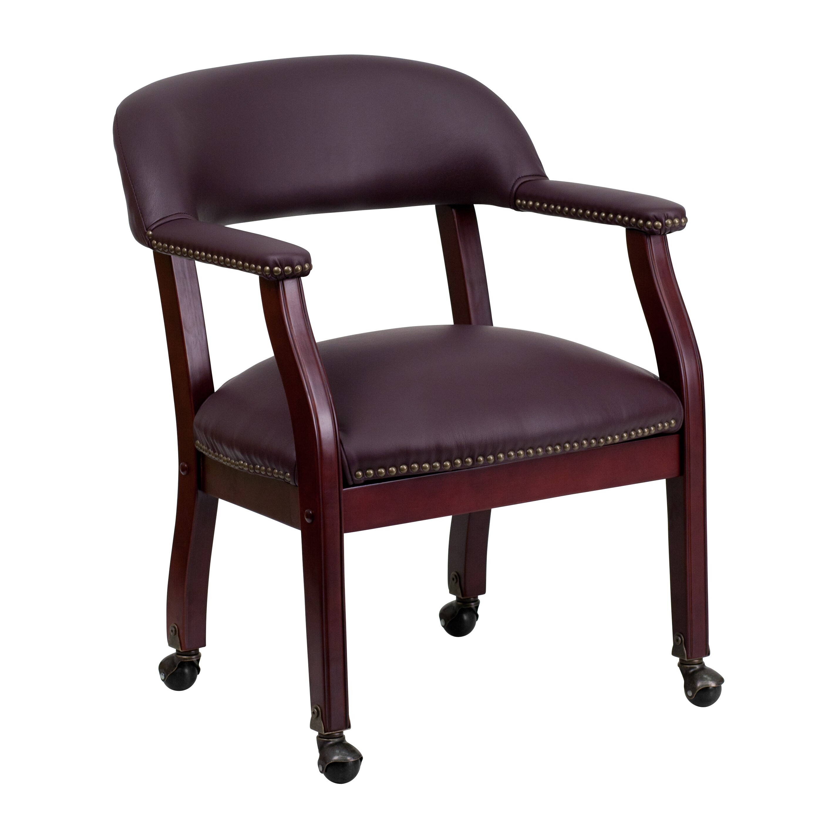 Flash Furniture Modern Burgundy Leather Faux leather Accent Chair in Red | 847254033039 | Lowe's
