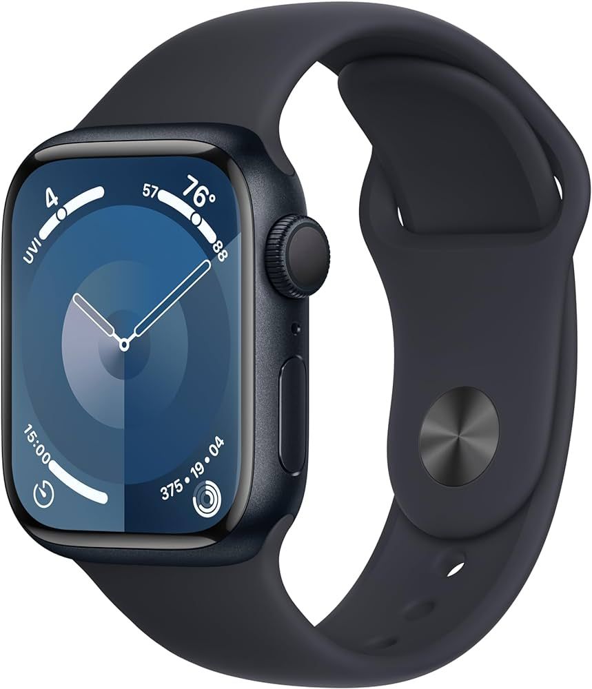 Apple Watch Series 9 [GPS 41mm] Smartwatch with Midnight Aluminum Case with Midnight Sport Band M... | Amazon (US)