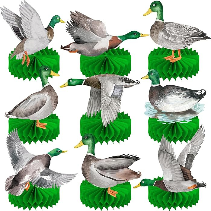 Mallard Duck Honeycomb Centerpieces Mallard Duck Table Decoration Hunting Duck Birthday Party Dec... | Amazon (US)