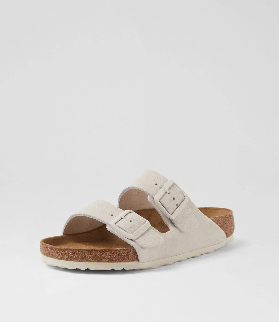 Arizona Sfb W Antique White Suede Slides | Styletread (AU)