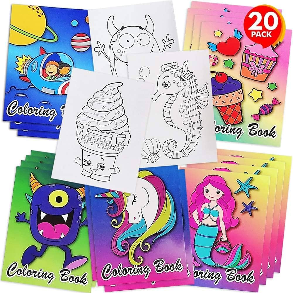ArtCreativity Assorted Mini Coloring Books - Bulk Pack of 20 Small Color Booklets in 5 Designs - ... | Amazon (US)