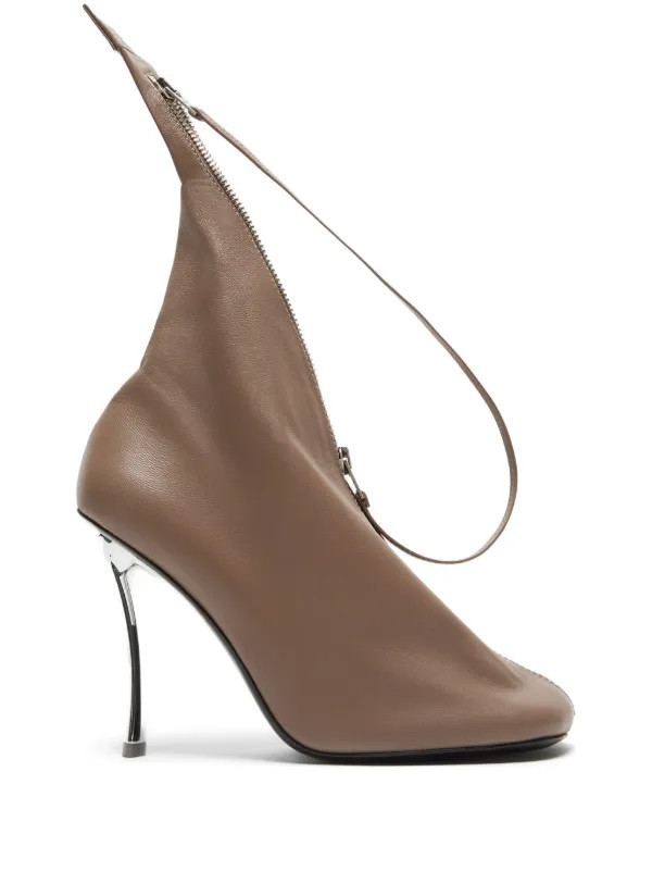 Acne Studios 100m Leather Zip Pumps | Brown | FARFETCH | Farfetch Global