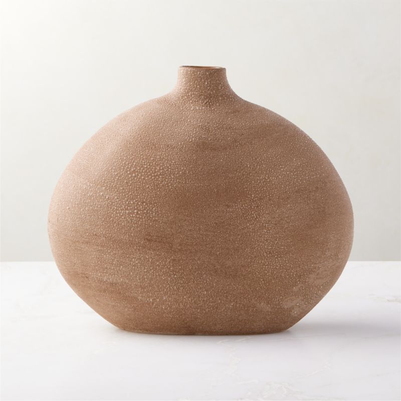 Haute Tan Ceramic Vase Short + Reviews | CB2 | CB2