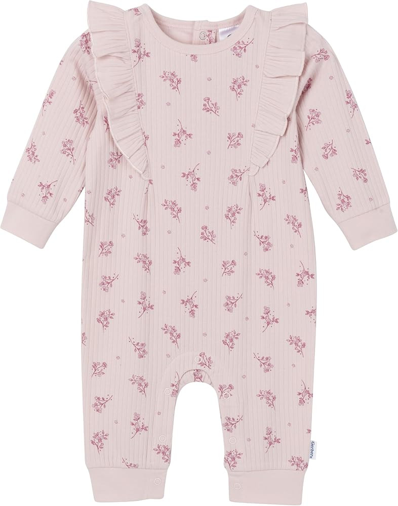 Gerber baby-girls Baby Girls' Ruffle-edge Romper | Amazon (US)