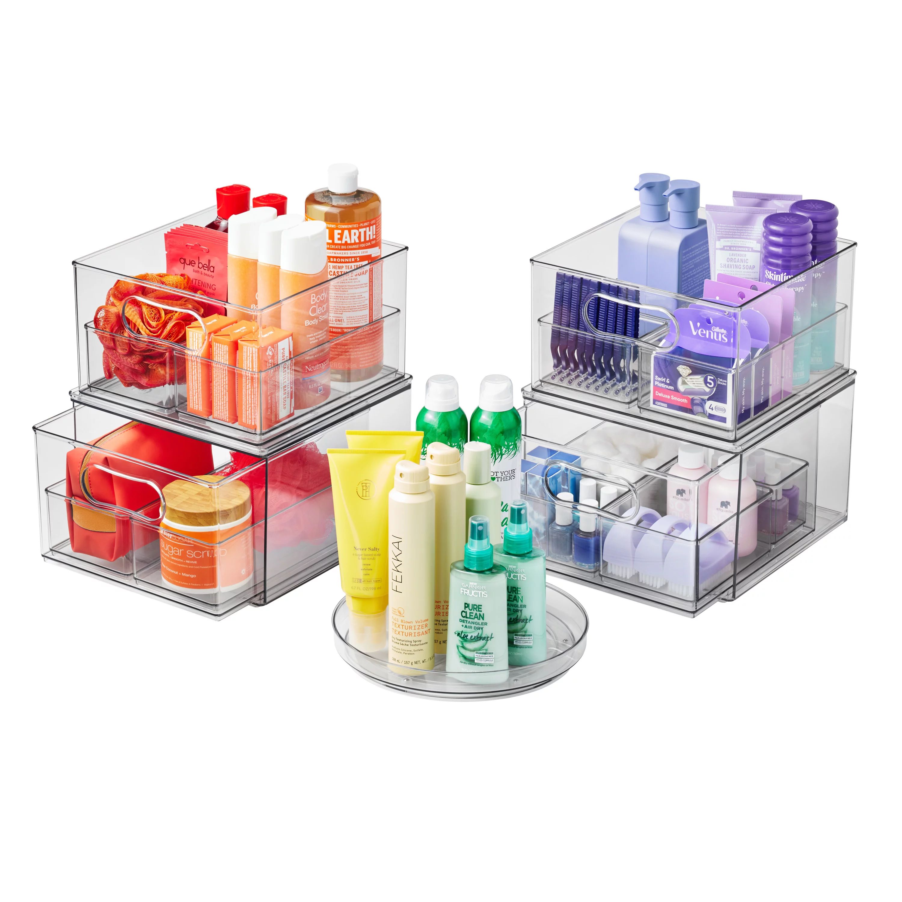 The Home Edit 17 Piece Bath Edit, Clear Plastic Modular Storage System - Walmart.com | Walmart (US)