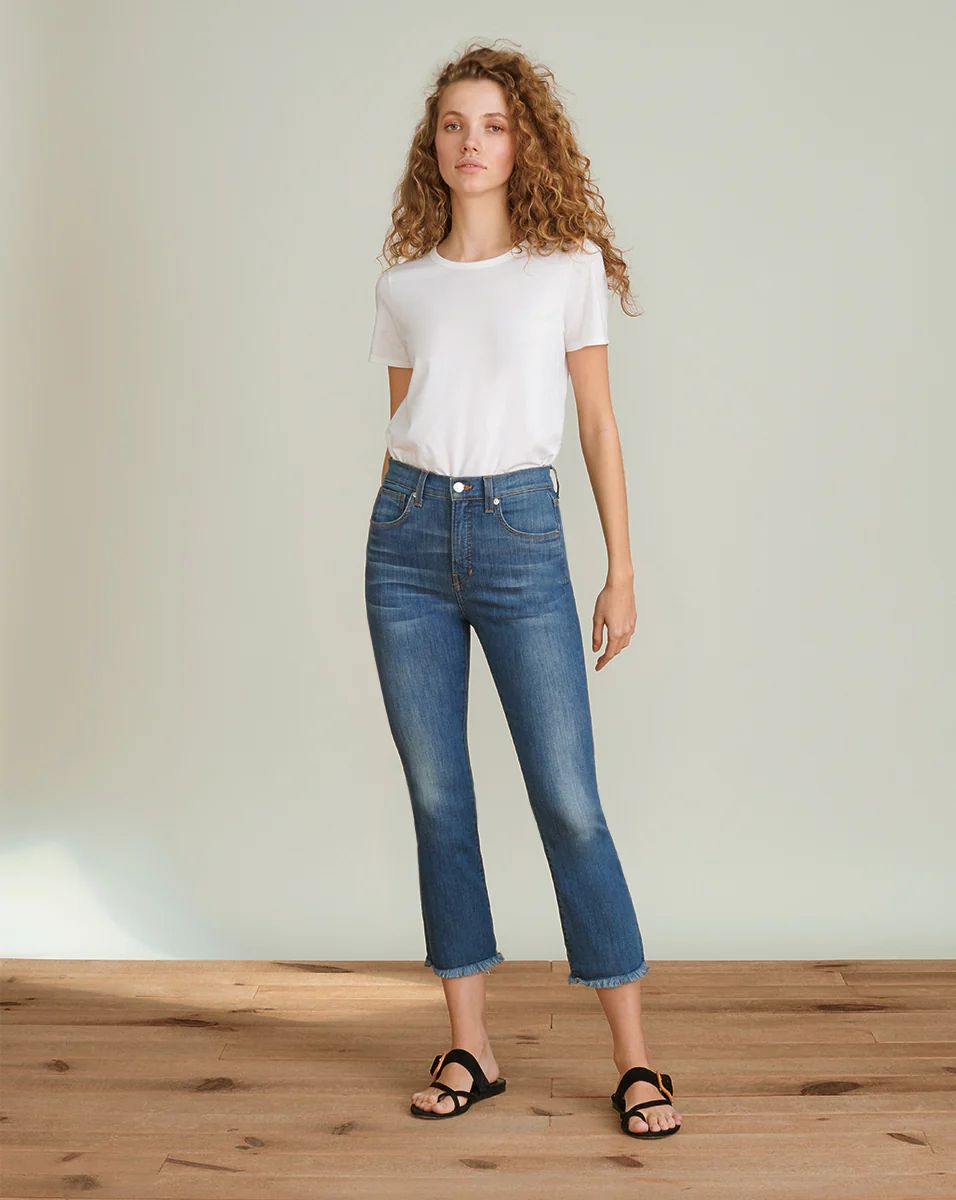 Carly Kick-Flare Jean | Raw Hem | Veronica Beard