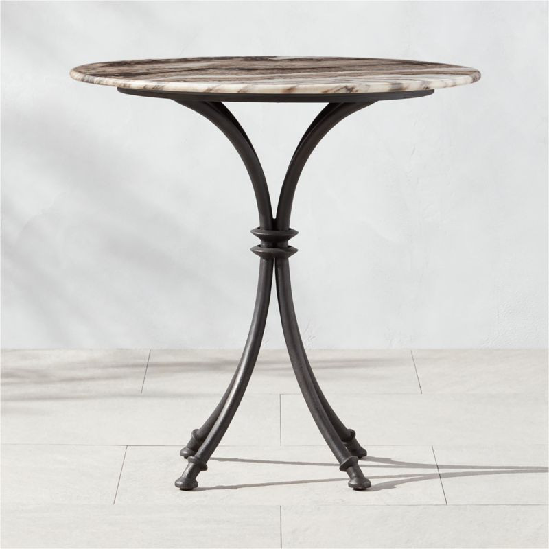 Canova Metal Outdoor Bistro Table with Marble Top 30" | CB2 | CB2