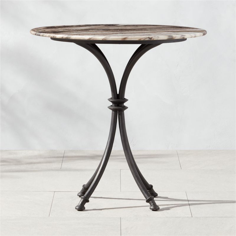 Canova Metal Outdoor Bistro Table with Marble Top 30" | CB2 | CB2