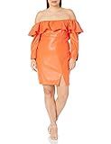 KENDALL + KYLIE Women's Regular Off-The-Shoulder Mini Dress, Orange, 4 | Amazon (US)